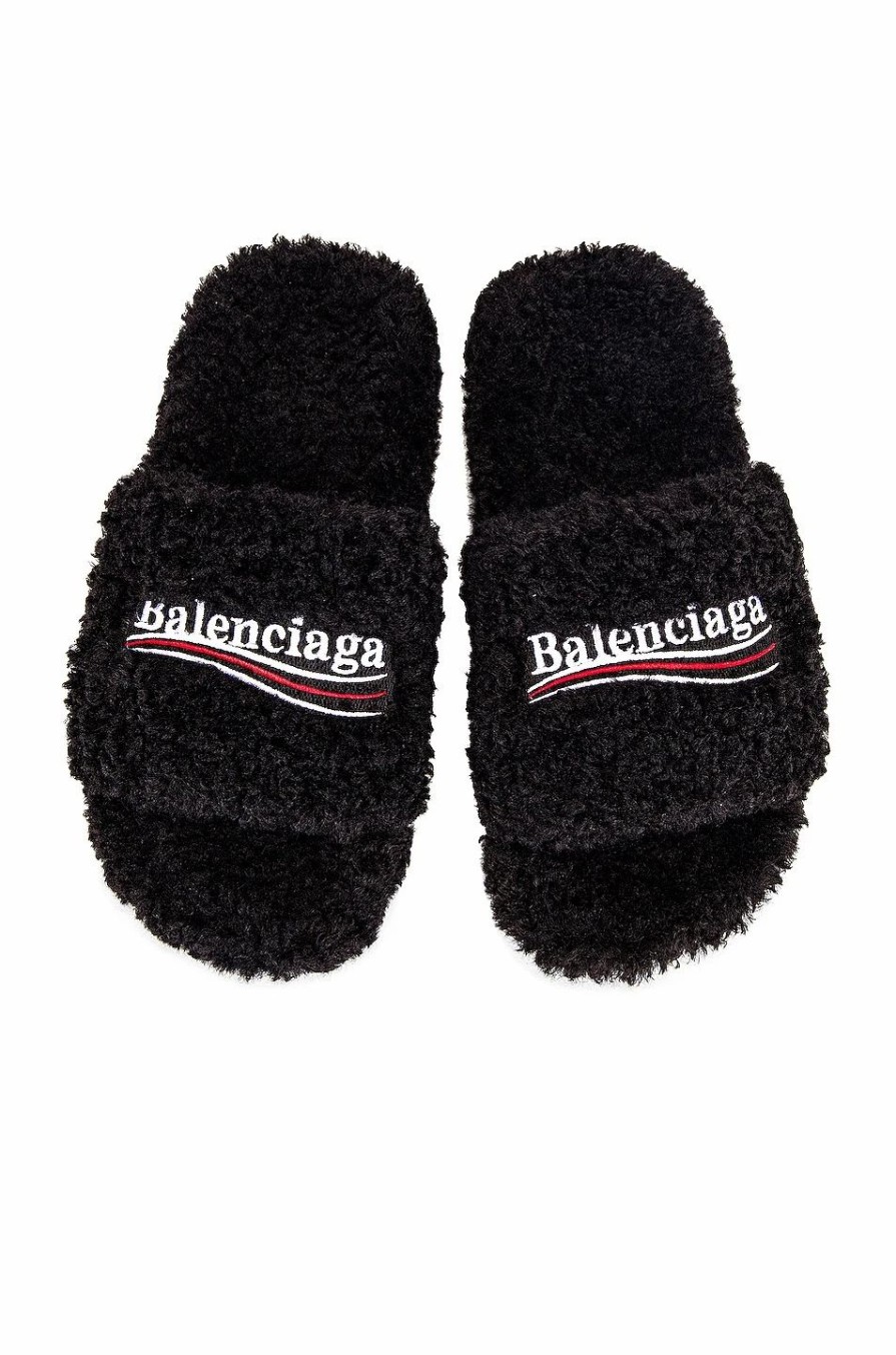 Hot * Balenciaga Furry Slippers