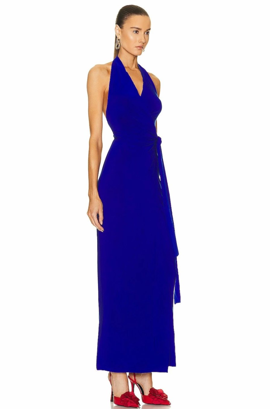 Clearance * Norma Kamali Halter Wrap Straight Gown