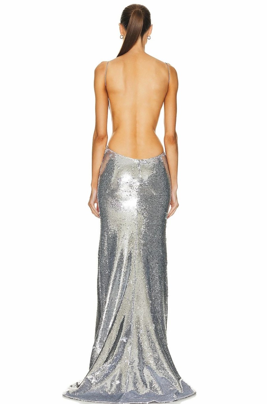 Hot * Laquan Smith Sequin Backless Gown