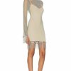 New * Patbo Hand-Beaded Rhinestone Netted Mini Dress