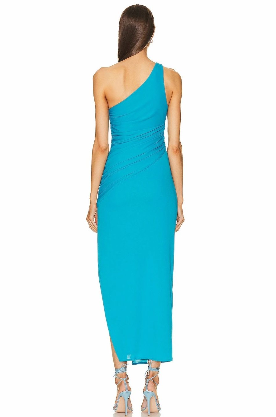 Online * Nicholas Lennox Draped Asymmetrical Midi Dress