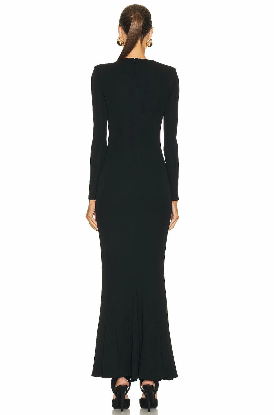 Best * Roland Mouret Pleat Detail Maxi Dress