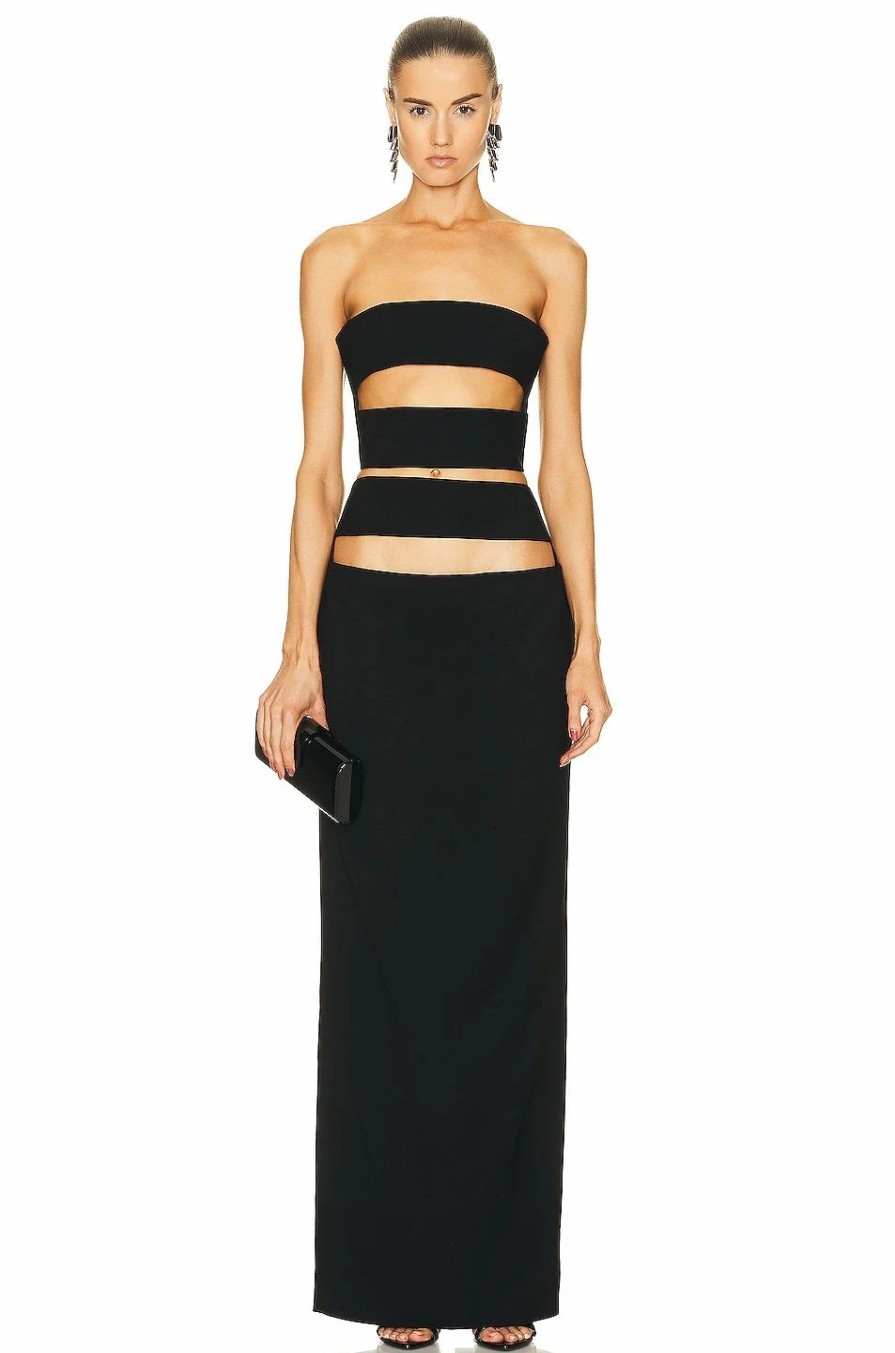 Hot * Monot Horizontal Cutout Bandage Maxi Dress