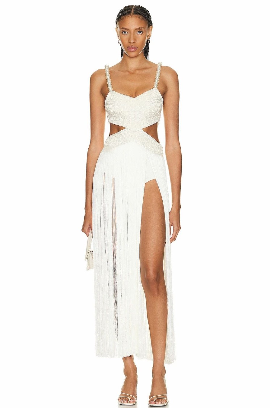 Best * Patbo All-Over Fringe Sleeveless Maxi Dress