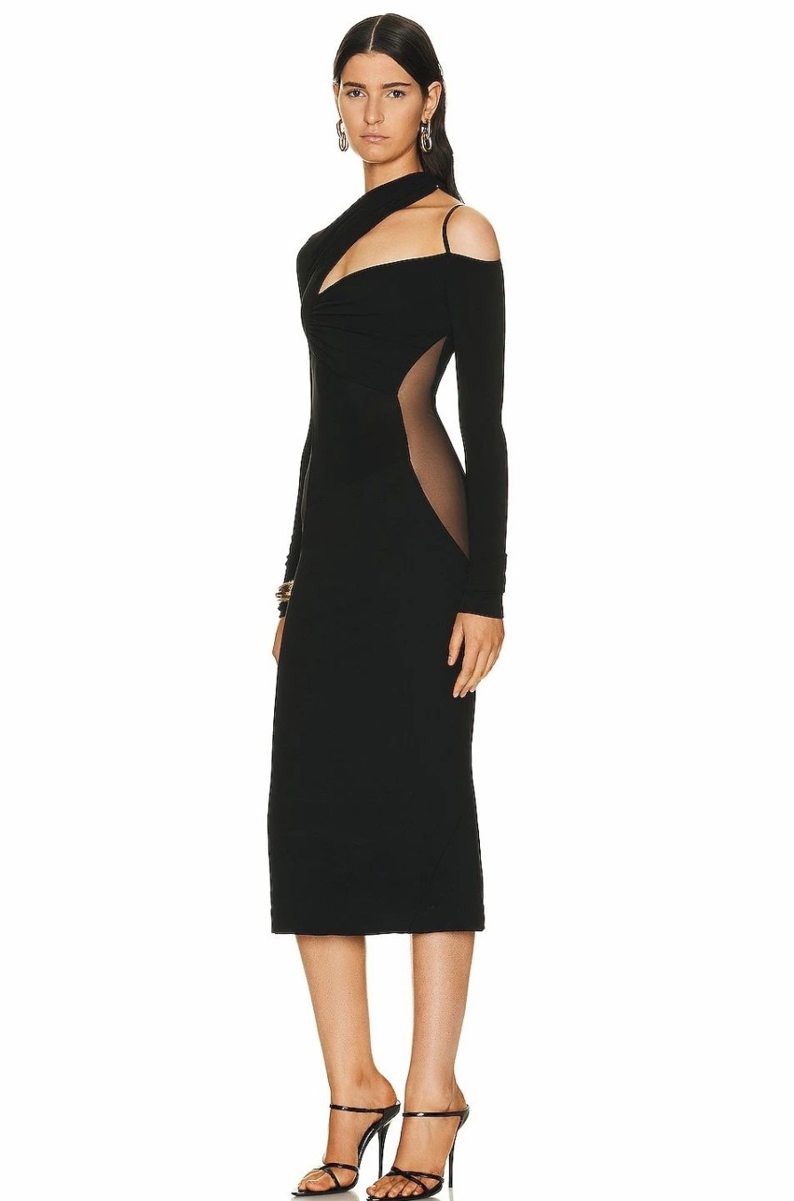 Hot * Nensi Dojaka Gathered Asymmetrical Long Sleeve Midi Dress