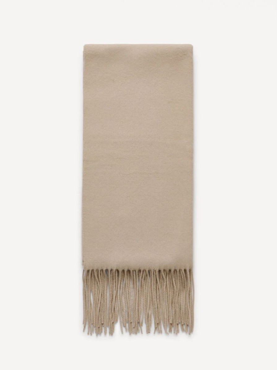 Hot * Fringes Scarf Grey Brown Melange