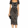 Best * Self Portrait Black Cord Lace Midi Dress