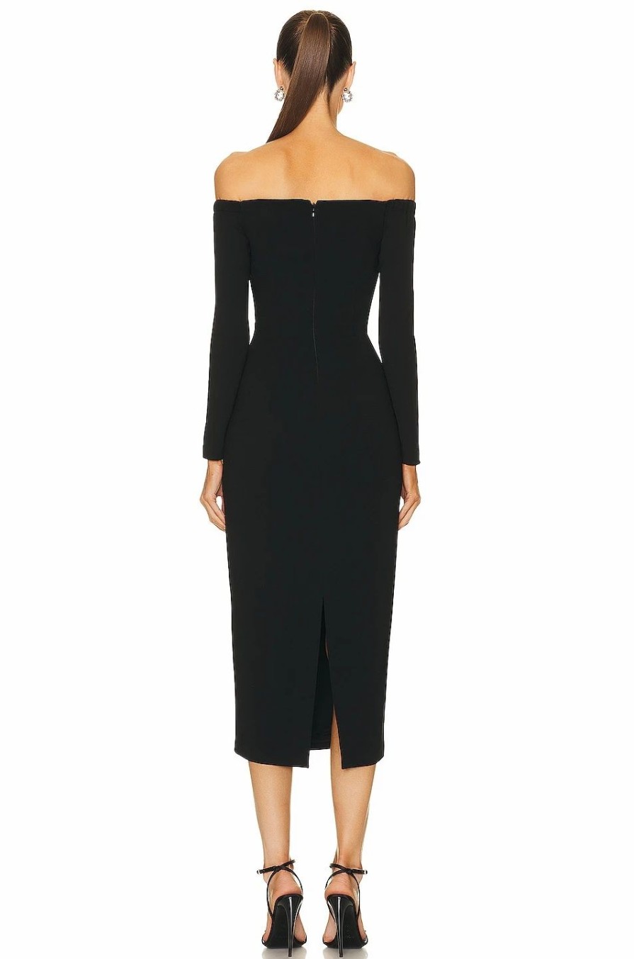 Best * Self Portrait Off Shoulder Heavy Midi Dress