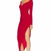 New * Norma Kamali Long Sleeve Sweetheart Side Drape Gown