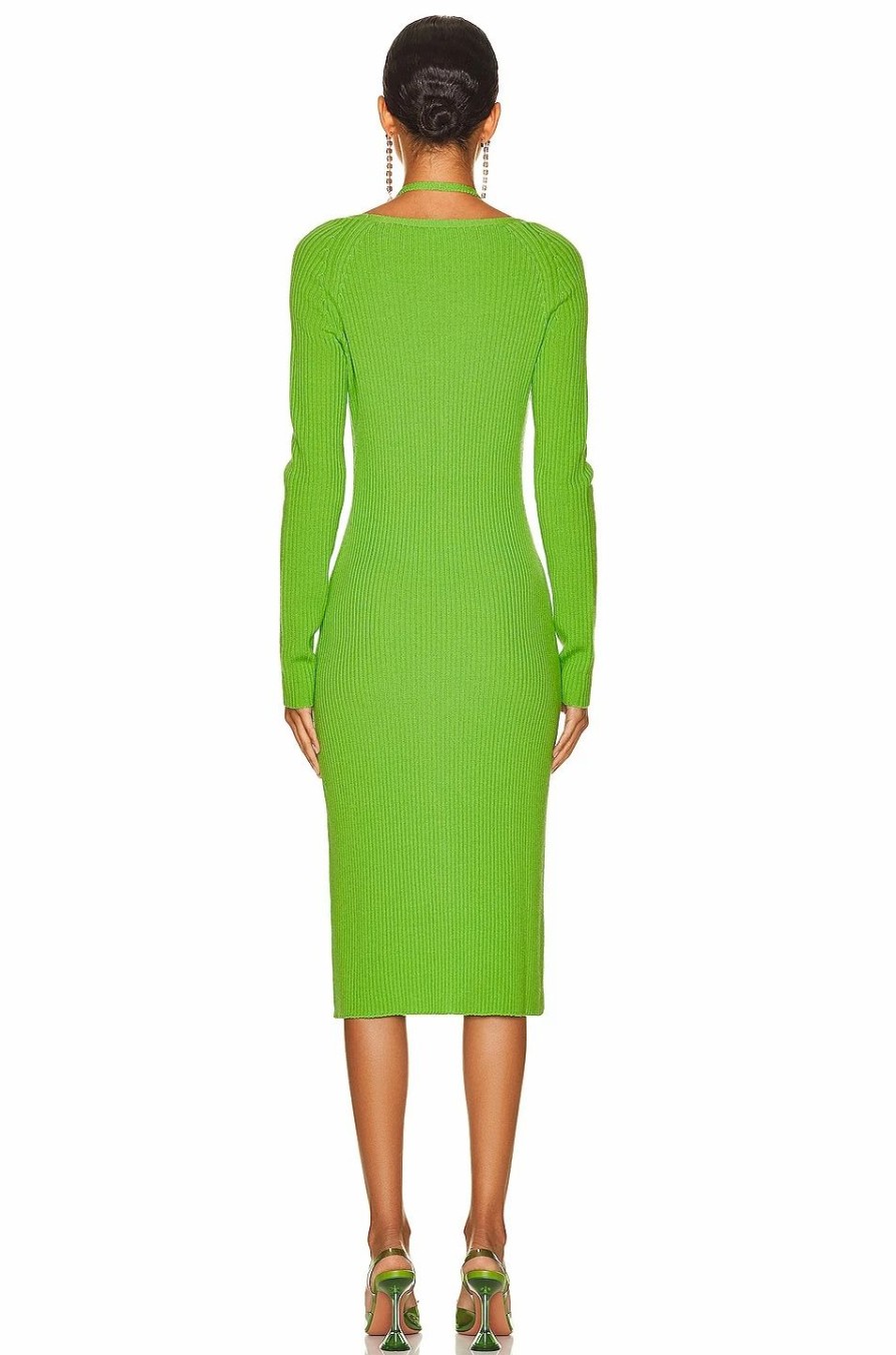 Clearance * Blumarine Long Sleeve Knitted Midi Dress