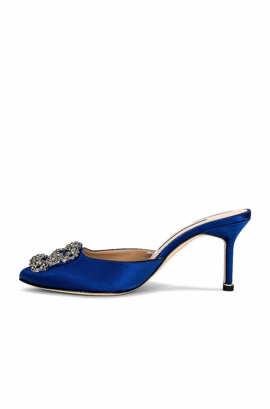 Clearance * Manolo Blahnik Satin Hangisimu 70 Mule