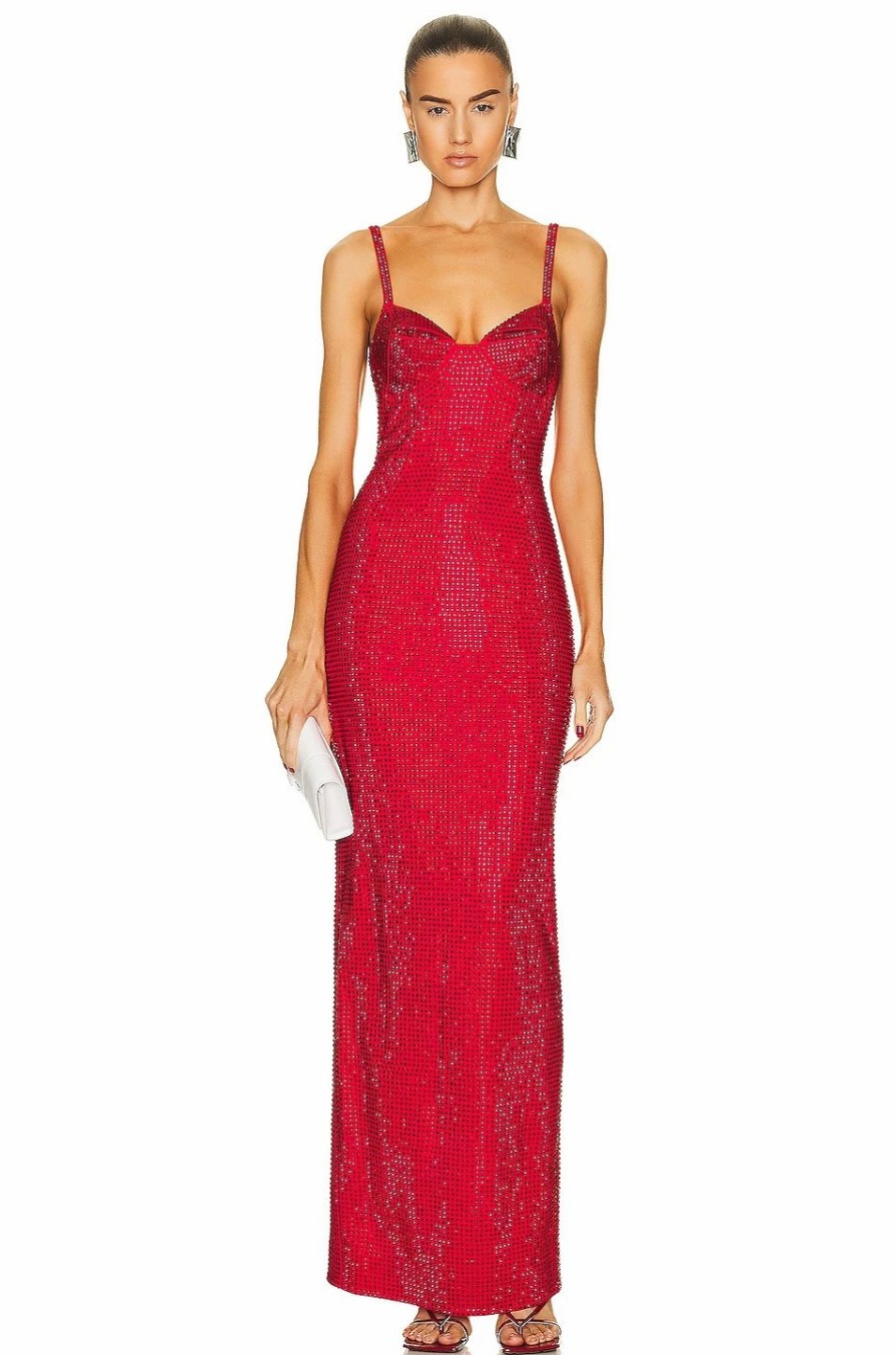 Clearance * Area Crystal Embellished Gown