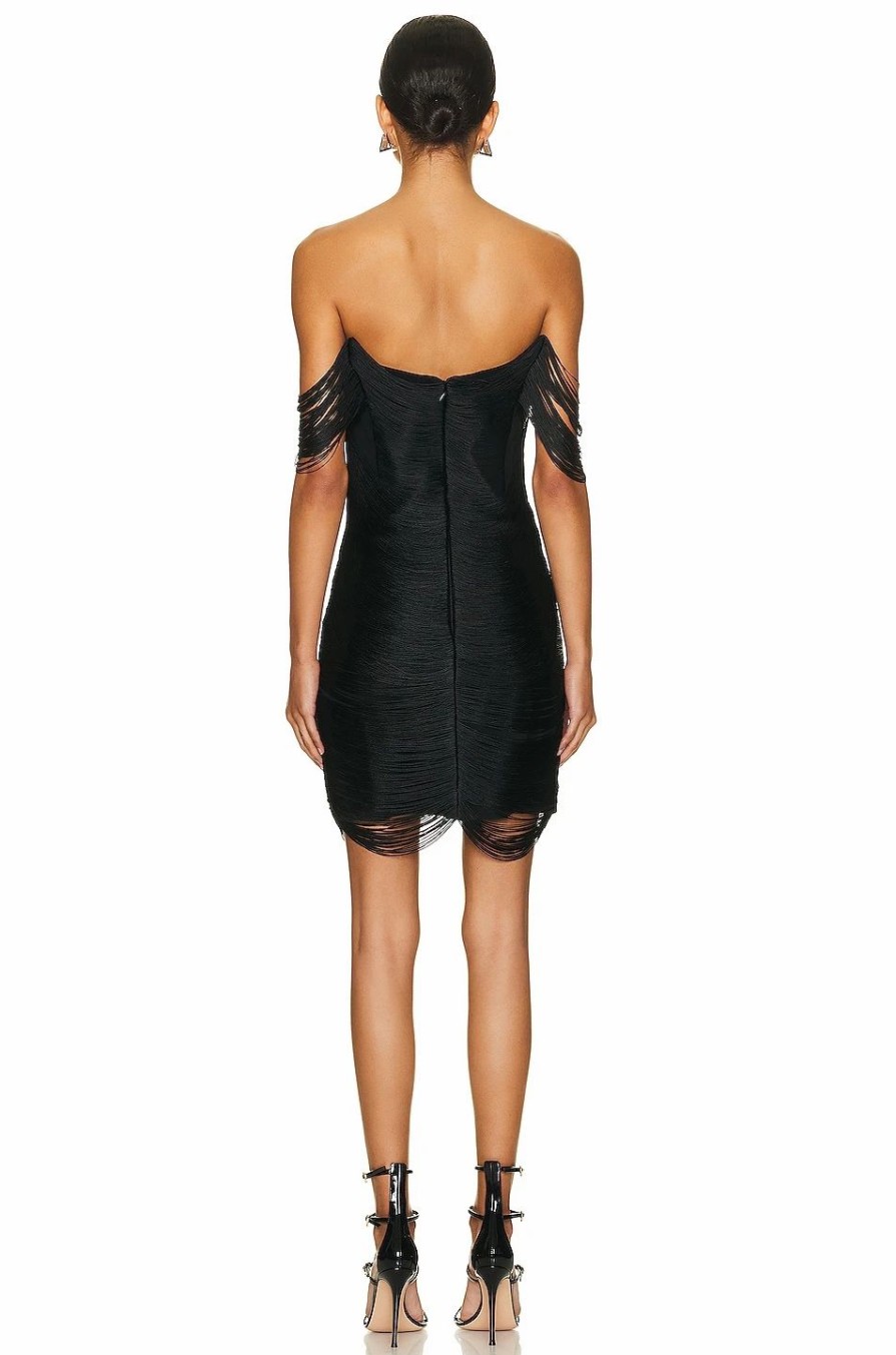 Clearance * Simkhai Camden Draped Fringe Mini Dress