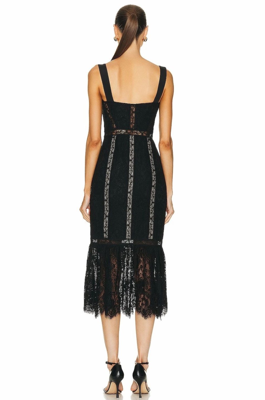 Clearance * Self Portrait Cord Lace Midi Dress