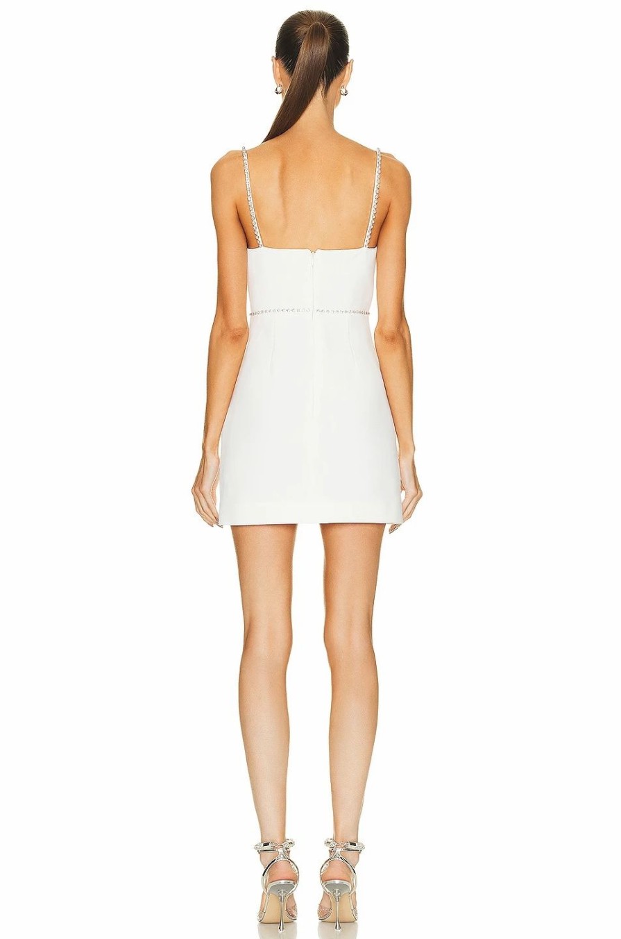 Best * Self Portrait White Crepe Bow Mini Dress