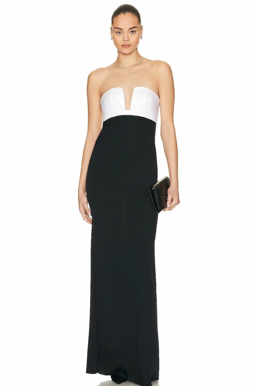 Best * Roland Mouret Strapless Silk Maxi Dress