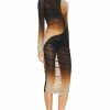 Hot * Mugler Degrade Mesh Wavy Dress