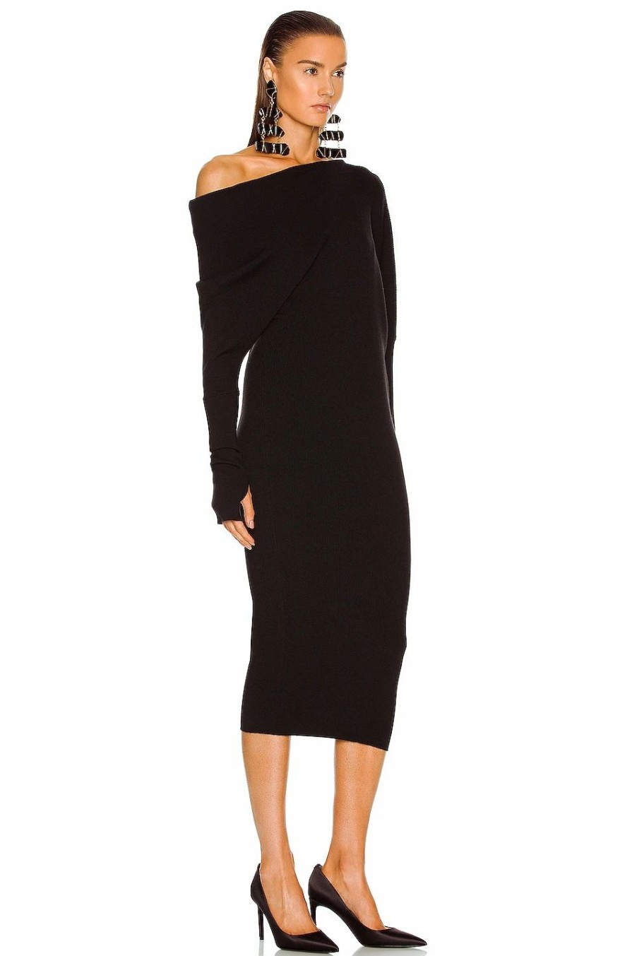 Best * Tom Ford Cashmere Ribbed Off The Shoulder Midi Dress