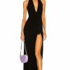 Online * Norma Kamali Halter Wrap Straight Gown