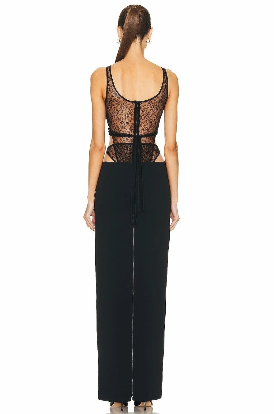 Hot * David Koma Boning Over Layer Net Top Gown