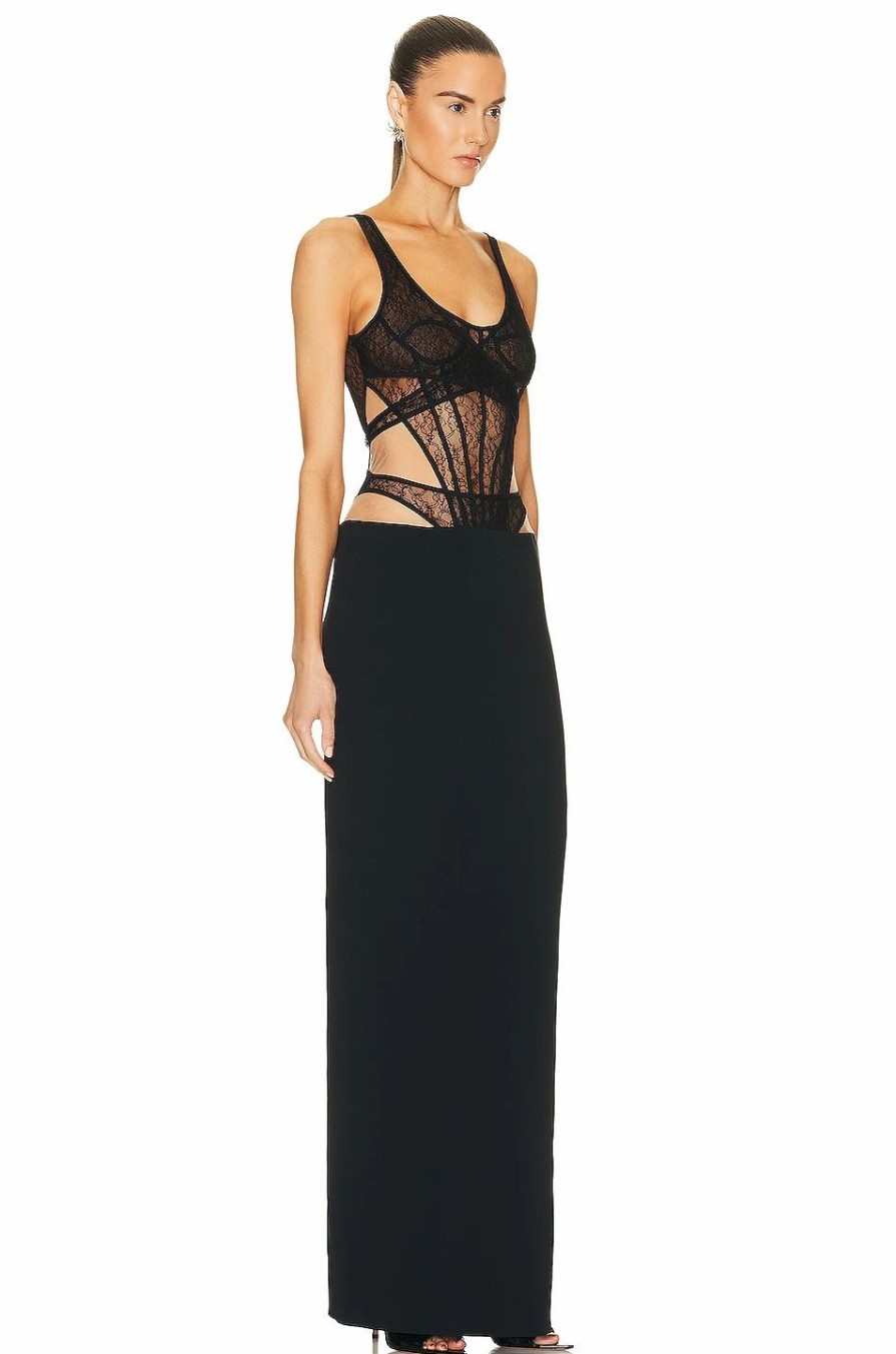 Hot * David Koma Boning Over Layer Net Top Gown