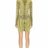 Wholesale * Jean Paul Gaultier Morphing Stripes Long Sleeve Dress