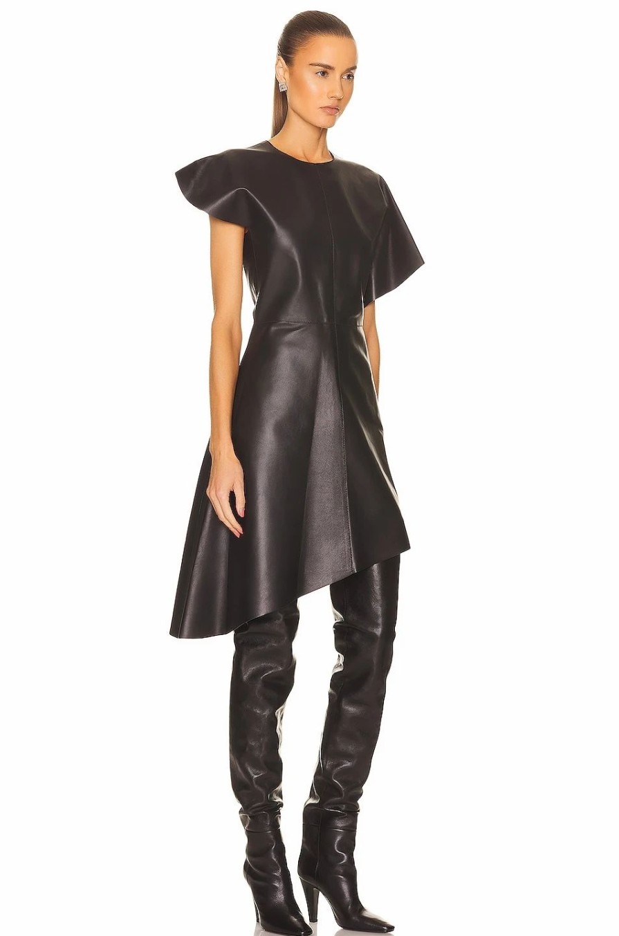 Online * Loewe Asymmetric Leather Dress