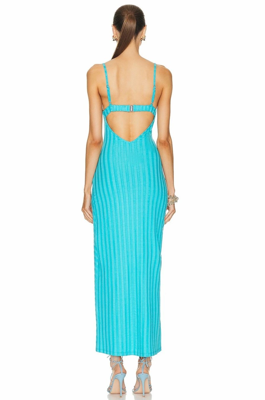 New * Jonathan Simkhai Standard Annalyse Compact Rib Jersey Midi Slip Dress