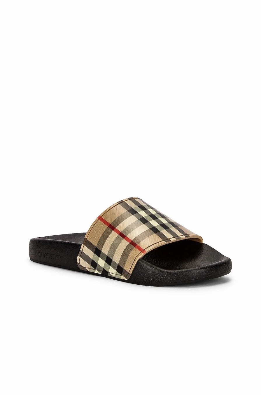 Online * Burberry Furley Check Slides