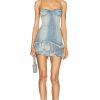 Clearance * Blumarine Denim Ruffle Mini Dress