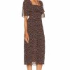 Best * Ganni Pleated Georgette Midi Smock Dress