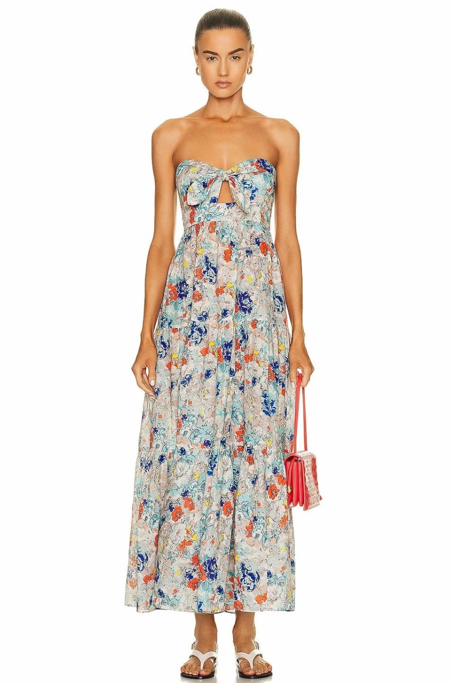 Online * Zimmermann Clover Tie Front Midi Dress