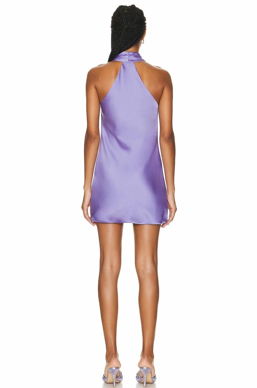 Online * Norma Kamali Halter Drape Mini Dress