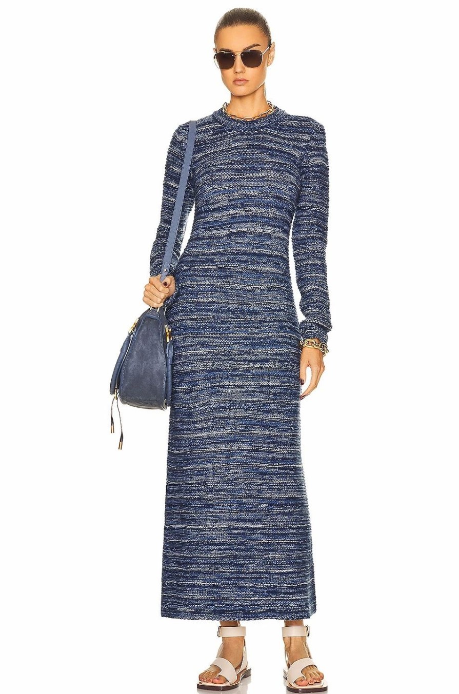 Clearance * Chloe Ocean Waves Long Sleeve Dress