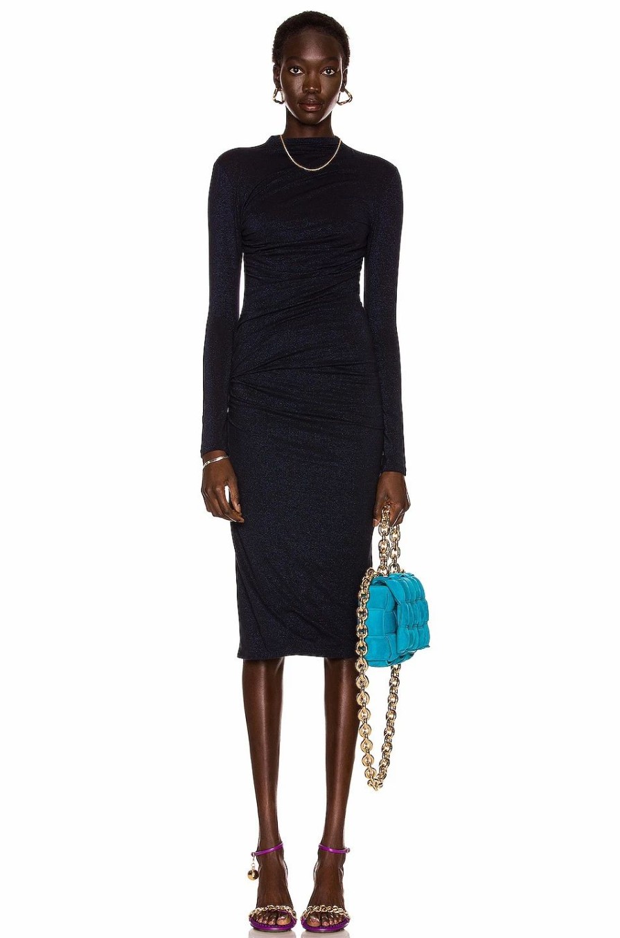 Clearance * Enza Costa Lurex Jersey Twist Midi Dress