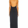 New * Norma Kamali Halter Turtleneck Side Slit Dress