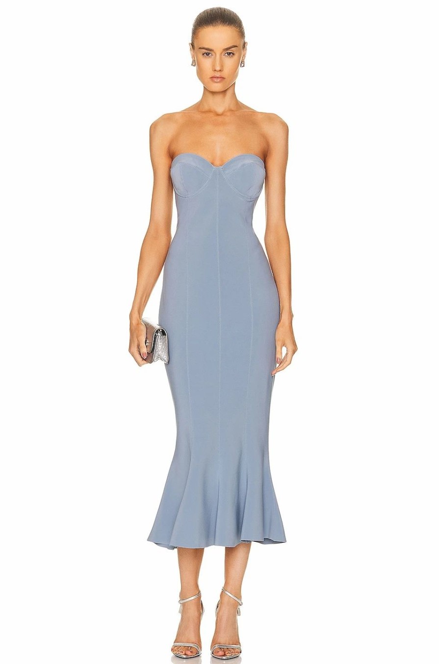 Best * Norma Kamali Strapless Corset Midi Dress