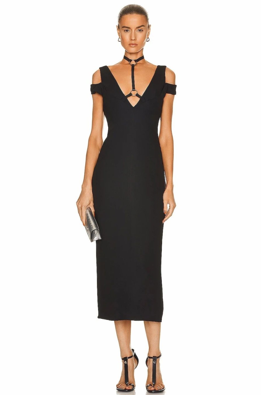 New * Monse Harness Midi Dressin Black