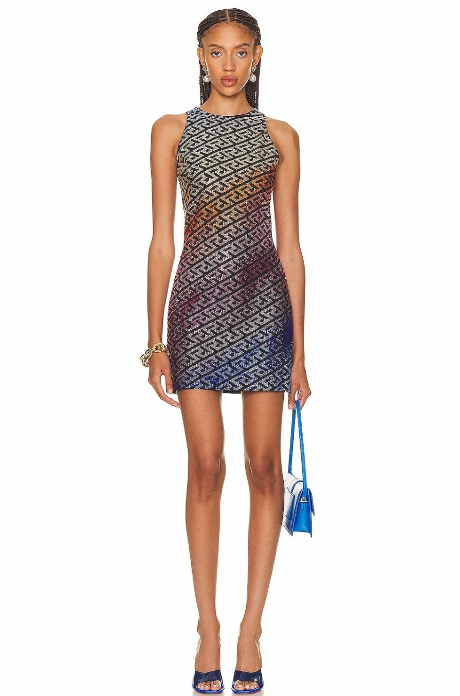 Clearance * Versace La Greca Cocktail Mini Dress